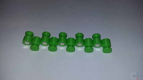 Magnet PIN 10x14 zelený 10ks
