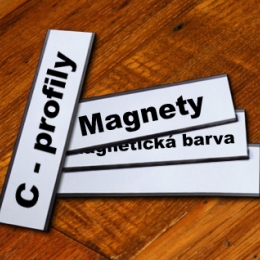 Magnetický štítek na regály - C profil 60 x 250 mm - 4 ks